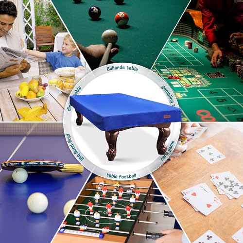K-Musculo Heavy Duty Pool Table Cover, Waterproof Leatherette Billiard Table Cover with Soft Backing, Tear Resistant Fitted Protector for 6.5FT, 7FT, 7.5FT, 8FT, 8.5FT & 9FT Tables - color: Midnight Blue