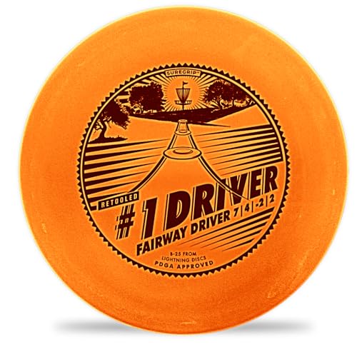 Lightning 2-Pack – #1 Driver & #2 Driver (Sure Grip) – Disc Golf Drivers Set, Distance & Control, Floats on Water (#2 Driver Only)