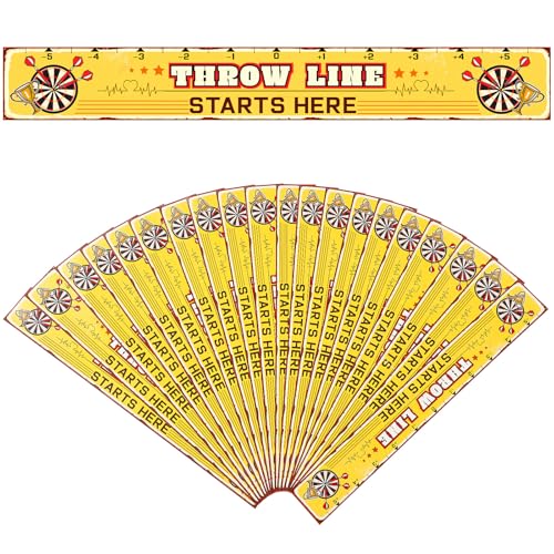 Fuyoooo 20 Pcs Dart Throw Line Floor Sticker PVC Dart Board Line Stickers Board Floor Marker Toe Line Marker for Target Game Players Lovers Party Accessories, 23 x 3.15 Inch