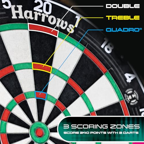 Harrows Dart Boards I Dartboard Official Size I Darts Board with Ultra Thin Knife Wire for Maximum Scoring I Compatible with Stand, Lighting, Cabinet