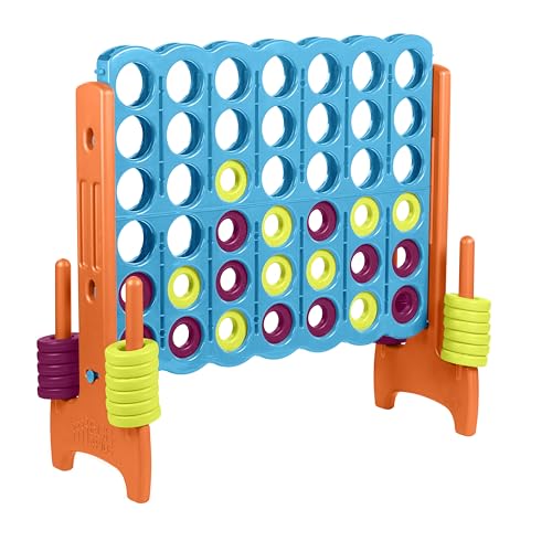ECR4Kids Jumbo 4-to-Score Giant Game with 42 Rings and Reset Sliders, Kids Games, Vibrant - color: Vibrant