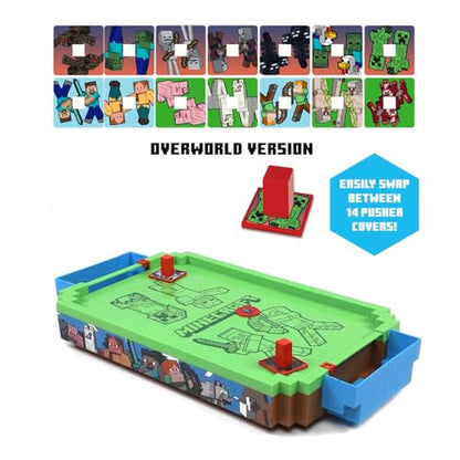 Minecraft: Arcade Air Hockey - Overworld -Premium Series, 21" Motorized Tabletop Game, Iconic Sounds, Licensed Collectible Toy, Adult-Kid 3+, 2 Player