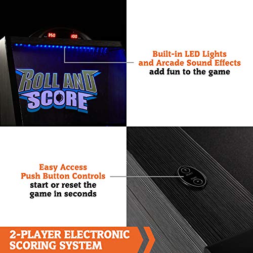 Hall of Games Roll & Score Multiple Styles Arcade Game Collection, Durable & Stylish Designs with Game Balls, Perfect for Family Game Rooms - style: Updated Version - 108"(Black & Blue)