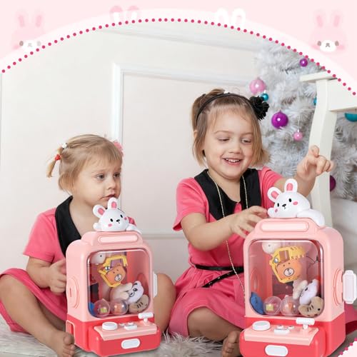Arrowbash Cartoon Claw Machines for Kids 36 Prizes Age 6+ Mini Vending Machines with Music for Kid with Plush Toy Christmas Birthday Thanksgiving Girls Boys Gifts(Bunny) - style: Bunny