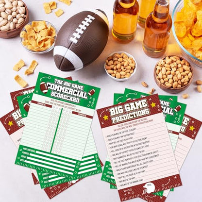 20 PCS Football Game Cards for Football Theme Party Decorations Activity Duo Games Rugby Cards Set Cards Big Game Prediction Card The Big Games Commercial Scorecard Two-Player Sports Party Supplies