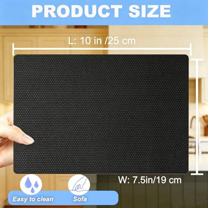 Non-Slip Pad & Non-Slip Gasket - 10 x 7.5 Inch Black Reusable Rubber Table Mat, Dishwasher Safe, Perfect for Furniture, Guitars, Walkers and Pet Bowls (Black, 10 in x 7.5 in) - color: Black