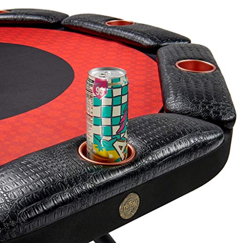 Triton Premium Poker Table for 8 Players - Foldable and Long-Lasting Poker Table, Luxurious Vegas Style Casino Experience at Home - size: 8 Player with Table Only