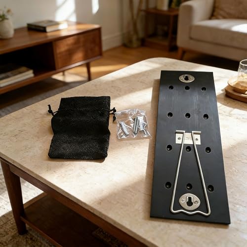 Dart Holder, Wooden Wall Mount with 12 Holes – Dart Organizer with Storage – for Game Room, Bar, Man Cave, Basement, Apartment, Garage, Home, Workplace