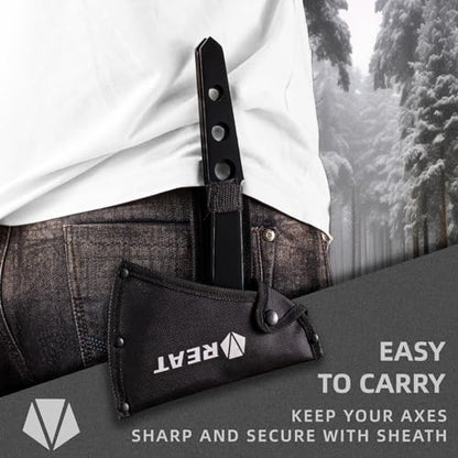REAT Throwing Axes Set with Sheath 3 Piece,10.5" Throwing Hatchet,Back Yard Throwing Game,Recreation,Competition,Gifts for Men,Women