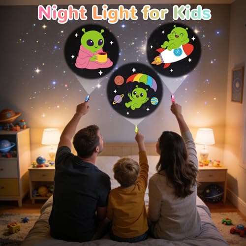 36 Pack Alien Party Favors LED Finger Lights, Glow in the Dark Outer Space Alien Party Supplies, Goodie Bag Stuffers Classroom Treasure Box Prizes, Galaxy Planet Party Gifts for Kids - style: Alien