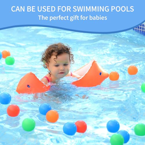 MoonxHome Ball Pit Balls for Toddlers, BPA Free Crush Proof Plastic Toy Balls for Ball Pit, Children's Pool Water Toys, Macaron Ocean Balls for Play Tent 2.15 Inch Pack of 100 200 500 800 1000 - color: Star white&green&blue