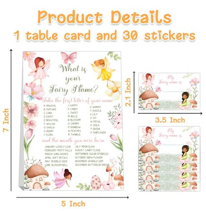 Fairy Party Decorations,Fairy First Birthday Decorations,Fairy Party Games,Birthday Games for Kids Party,Fun for Adults & Kids Game,What's Your Fairy Name Game - style: Fairy 1