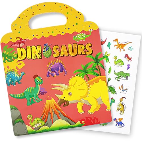 Reusable Sticker Book, Dinosaur Stickers Educational Learning Toys Travel Stickers Activity Books for Toddler Girls Boys Age 3+ Birthday Gifts - style: Dinosaur