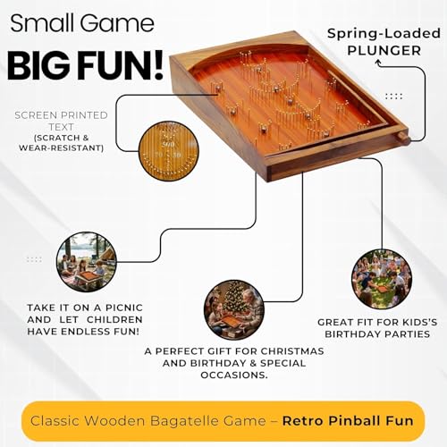 Nagina International Bagatelle Pinball Game on Traditional Wooden Craft Table | Gifts and Exclusive Games (Large)