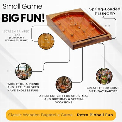 Nagina International Bagatelle Pinball Game on Traditional Wooden Craft Table | Gifts and Exclusive Games (Large)