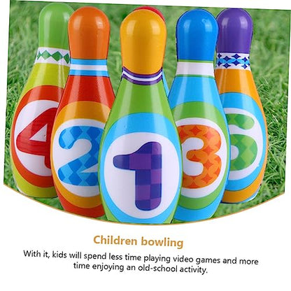 Mini PU Solid Bowling Pins Balls for Indoor Outdoor Play Sports for Interaction and Beginner Bowling Training