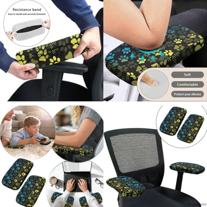 Butterfly Computer Chair Cover 4-Pc Set Breathable Office Chair Arm Covers Stretchy Office Chair Seat Covers for Office and Rotating PC Chairs Easy to Clean Pet Friendly - color: Butterfly