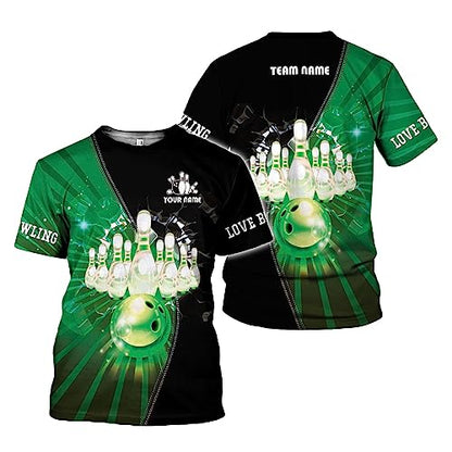 Rivelus Personalized Name Bowling Shirts for Men and Women 3D, Bowling Shirts for Team Bowling, Bowling Shirts Gift - color: Blm25
