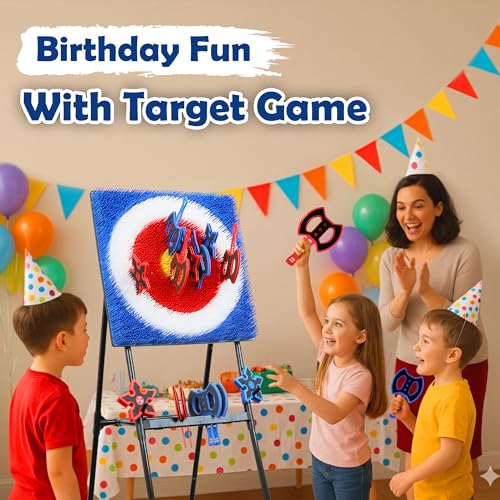 Outdoor Axe Throwing Game Set – Giant Backyard Yard Game for Kids & Adults, Lawn Sports Equipment for Family Fun, Outdoor Party Games with Toy Axes & Storage