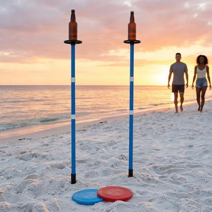 WIGERLON Frisbee Game，Flying Disc Bottle Game,Lake Games Sandbar Games for Adults and Kids.Outdoor Polish Horseshoes Game Set