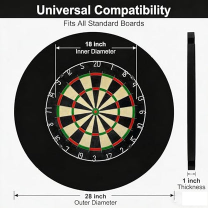 17.75in Splicing Dartboard Wall Protector | Dart Board EVA Dartboard Backboard Wall Surround | Durable Backboard for Dart Boards - Professional Darts Accessory for Starters & Professional (Black)