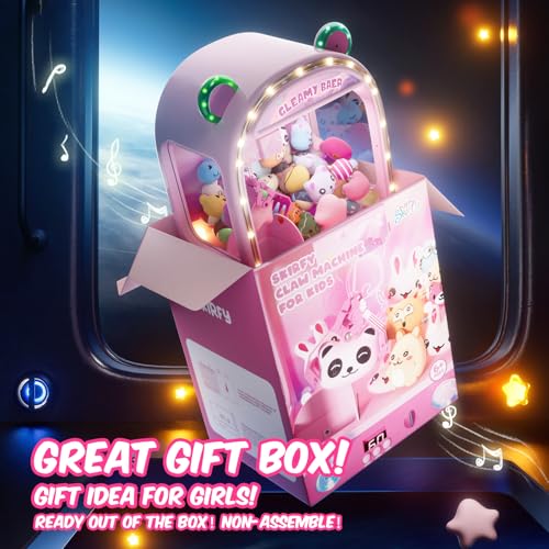 Skirfy Large Claws Machine Toy with LED Light & Adjustable Sound,16" Candy Dispenser Toys Mini Vending Machine for Kids Christmas Birthday Big Gifts for Girls Boys Ages 6+ - color: Pink