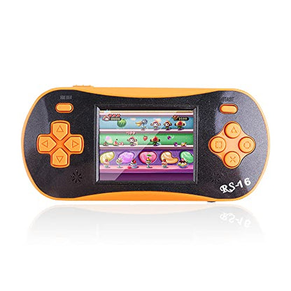 RS16 Portable Classic Game Controller - Built-in 260 Games, 2.5 inch LCD, Retro Arcade Video Game System - Children's Birthday Gift (Orange) - style: Orange
