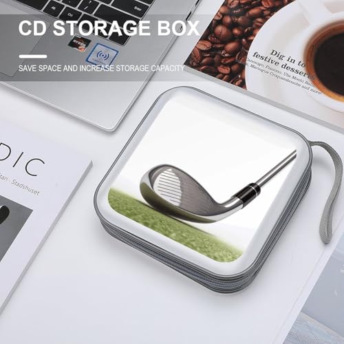 Golf Club CD Case 40 Capacity DVD Case with Zipper Disc Storage Organizer Portable CD Holder Storage Hard Plastic DVD Wallet Holder Organizer for Home Car Travel