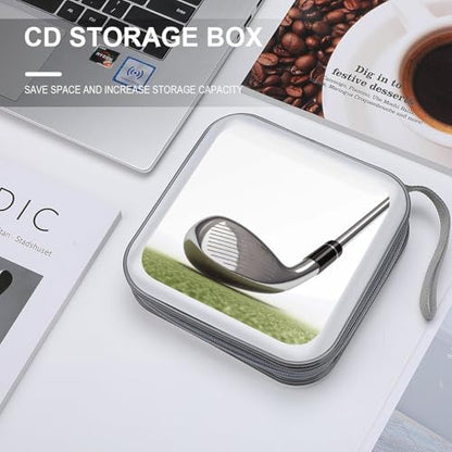 Golf Club CD Case 40 Capacity DVD Case with Zipper Disc Storage Organizer Portable CD Holder Storage Hard Plastic DVD Wallet Holder Organizer for Home Car Travel