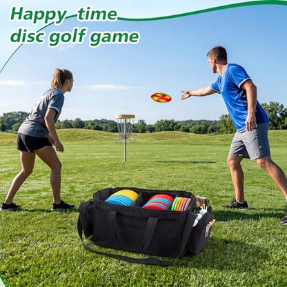Disc Golf Storage Bag Large Capacity, Each Bag Holds 80 Discs, with Lid and Dividers, Disc Golf Organizer for Professionals, with Handle and Multi Side Pockets - style: 25x10.2x10.2inch