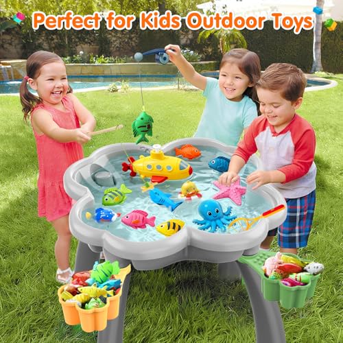OCATO Kids Toddler Table and Chair Set: Sensory Activity Tables with Rabbit Chairs and Large Marble Run Building Blocks Storage All in One Play Sand Water Table 3 4 5 6 Year Old Boy Girl Toys Gifts - color: Yellow