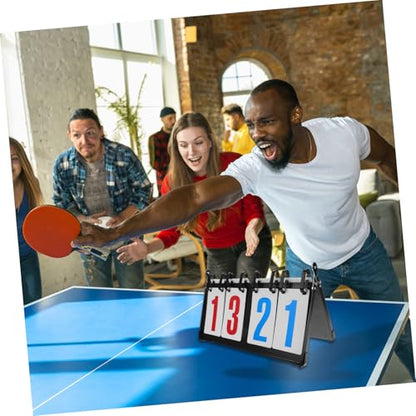 BESPORTBLE Portable Flip Scoreboard for Soccer Basketball and Tennis Durable Design for Use Compact Tabletop Scorekeeper with Four- Display