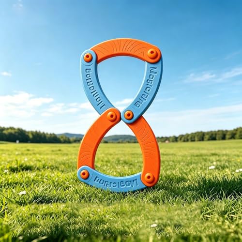 Soft Flying Disc, EVA Foam Foldable Boomerang Ring Toy with Whistling Sound Safe Outdoor Lawn Beach Pool Games Birthday Gift (Blue Orange) - color: Blue Orange