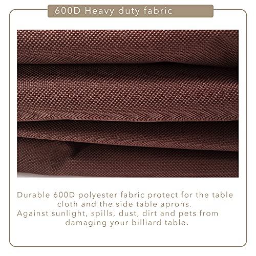 7/8/9FT Heavy Duty 600D Polyester Canvas Billiard Pool Table Cover(7 Colors Available) (Coffee Brown, 7-Foot) - color: Coffee Brown, size: 7-Foot