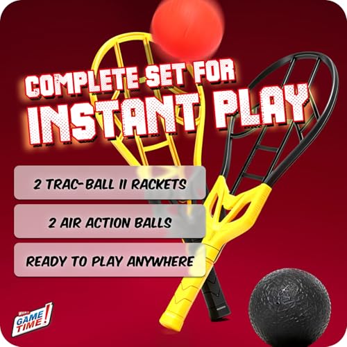 Wham-O Game Time Trac-Ball II. with or Without 2 Rackets. Air Action Balls for Outdoor Play for Kids & Adults of All Ages | Original Tracball & Other Outdoor Games - style: With Rackets