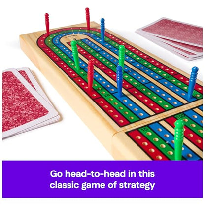 Spin Master Games, Cardinal Classics, Solid Wood Cribbage, Folding Board & Playing Cards, Cribbage for Beginners & Experts, for Adults & Kids, 2 Players, for Ages 8 & Up - style: Mancala