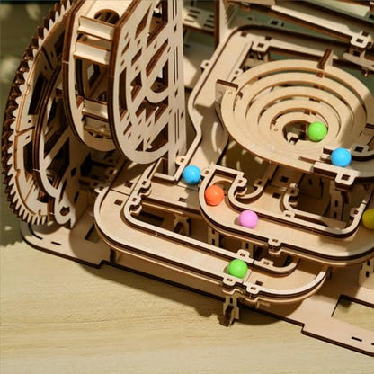 3D Wooden Puzzles Marble Run Set - Space Labyrinth Mechanical Model Kits with Motor, Brainteaser and Puzzle for Christmas/Birthday,Gifts for Adults and Teens to Build Combination - style: Space Labyrinth
