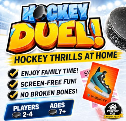 Hockey DUELl! Card Game – Fast-Paced Puzzle & Strategy Game for Kids, Teens & Adults | 2–4 Players or Team Play | Ages 7+ | Youth Ice Hockey to NHL-Inspired Sports Family Game Night Fun.