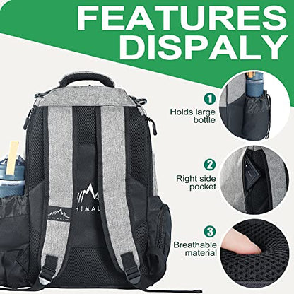 HIMAL HIMAL Disc Golf Bag Holds 22+ Discs, Durable Disc Golf Backpack with Large Capacity, and Multiple Storage Pockets - color: Grey