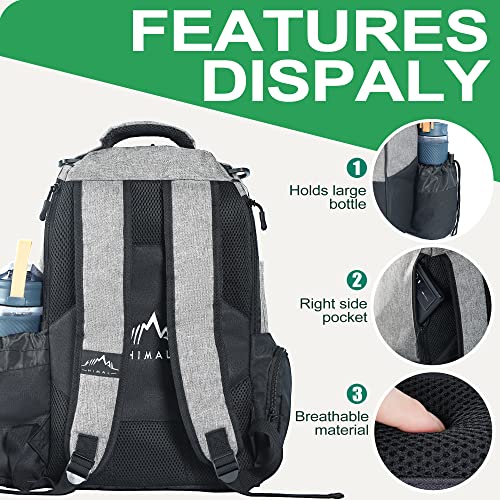 HIMAL HIMAL Disc Golf Bag Holds 22+ Discs, Durable Disc Golf Backpack with Large Capacity, and Multiple Storage Pockets - color: Grey