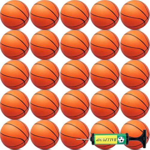 Oleitodh 15Pcs 6" Mini Basketball Balls Bulk Small Basketball Set with Pump, PVC Small Basketballs for Over The Door Hoop Games Party Favors Indoor Outdoor Play Adults Kids Pool Beach - color: Orange, size: 6" 15 Pack