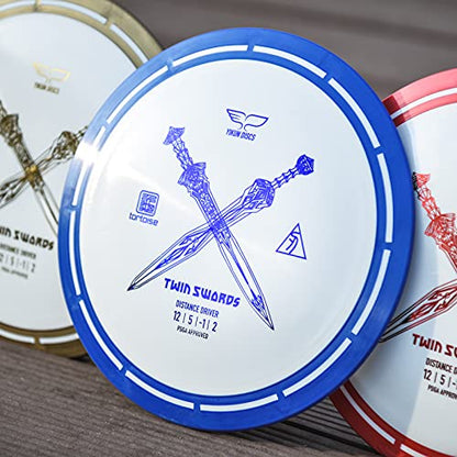 yikundiscs Yikun Twin Swords Understable Distance Driver| Pro Worlds 2025 Limited Edition | Beginner-Friendly Max-Distance Disc | Wind-Resistant & Easy-Glide Control | PDGA Approved 170-175g - color: blue