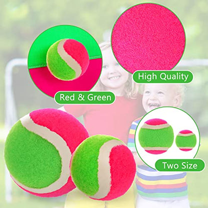 Hanaive 4 Pcs 2 Size Toss and Catch Ball Game Replacement Balls Catch Set for 3 4 5 6 7 8 9 10 Year Boys Girls Adults, 2.5 inches and 1.8 inches