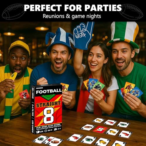 Quokka Football Fast-Paced Card Game for Kids & Adults – 128 Cards & Easy Rules – Quick & Fun Matching Game – 2-4 Players – Ages 8+ – Perfect for Family Games Night, Travel and Parties - color: Football