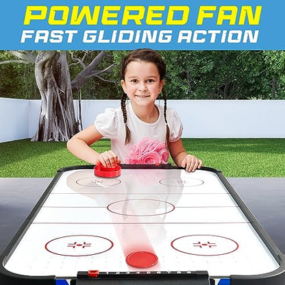 SereneLife 40" Air Hockey Game Tabletop, w/Fastest Game Play Upgraded 110v Motor, Built-in Score Tracker & Puck Dispenser, Accessories