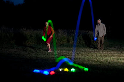Playaboule Glow in The Dark LED Day Night Lighted Bocce Ball Set Choose 107mm or 85mm - style: 85mm V5 Travel / Backyard Size