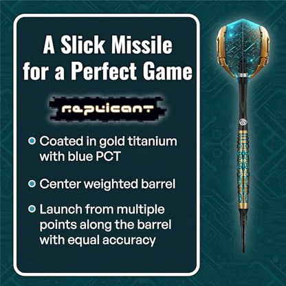 Shot! Darts AI Replicant Soft Tip Dart Set (20g) | 90% Tungsten Barrels | Center Weighted Black Titanium Coated | Pro Soft Tip Darts for Electronic Dartboard | Plastic Tip | Made in New Zealand