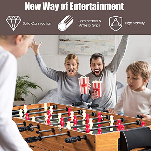 Giantex Multi Game Table, 3-in-1 48" Combo Game Table w/Soccer, Billiard, Slide Hockey, Wood Foosball Table, Perfect for Game Rooms, Arcades, Bars, Parties, Family Night
