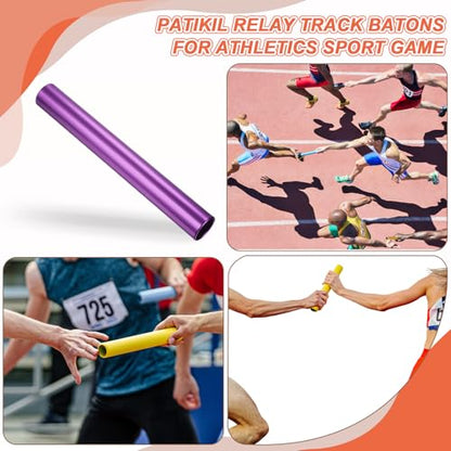 PATIKIL Relay Track Batons Set, Pack Aluminum Alloy Tube Field Running Race Stick for Outdoor Athletics Sport Game Tool - color: Pink, Red