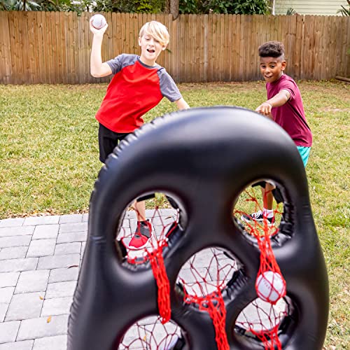 Franklin Sports Kids Football Target Toss Game - Inflatable Throwing Target Toy with Soft Mini Footballs - Fun Kids Sports Game - style: Football Target